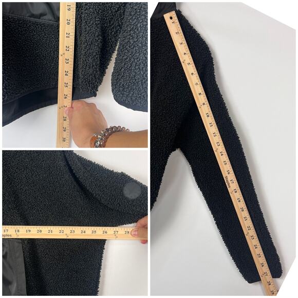 Tuckernuck Sport Sherpa Fleece ML Black 1/4 zip pullover teddy jacket kangaroo - Picture 6 of 10